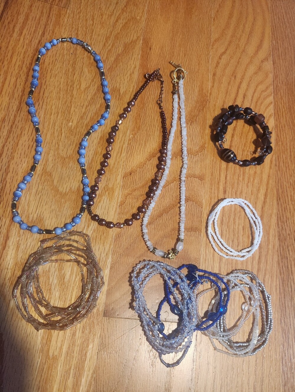 Bundle Of Handmade Vintage Beaded Necklaces And Bracelets Unbranded